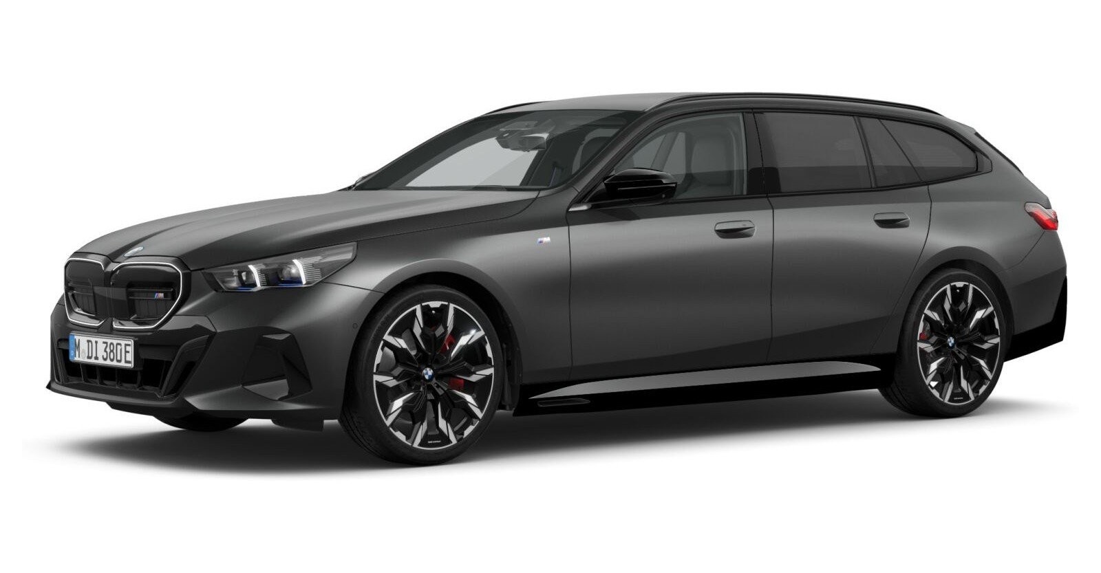 BMW i5 M60 xDrive Touring in Grau von vorne
