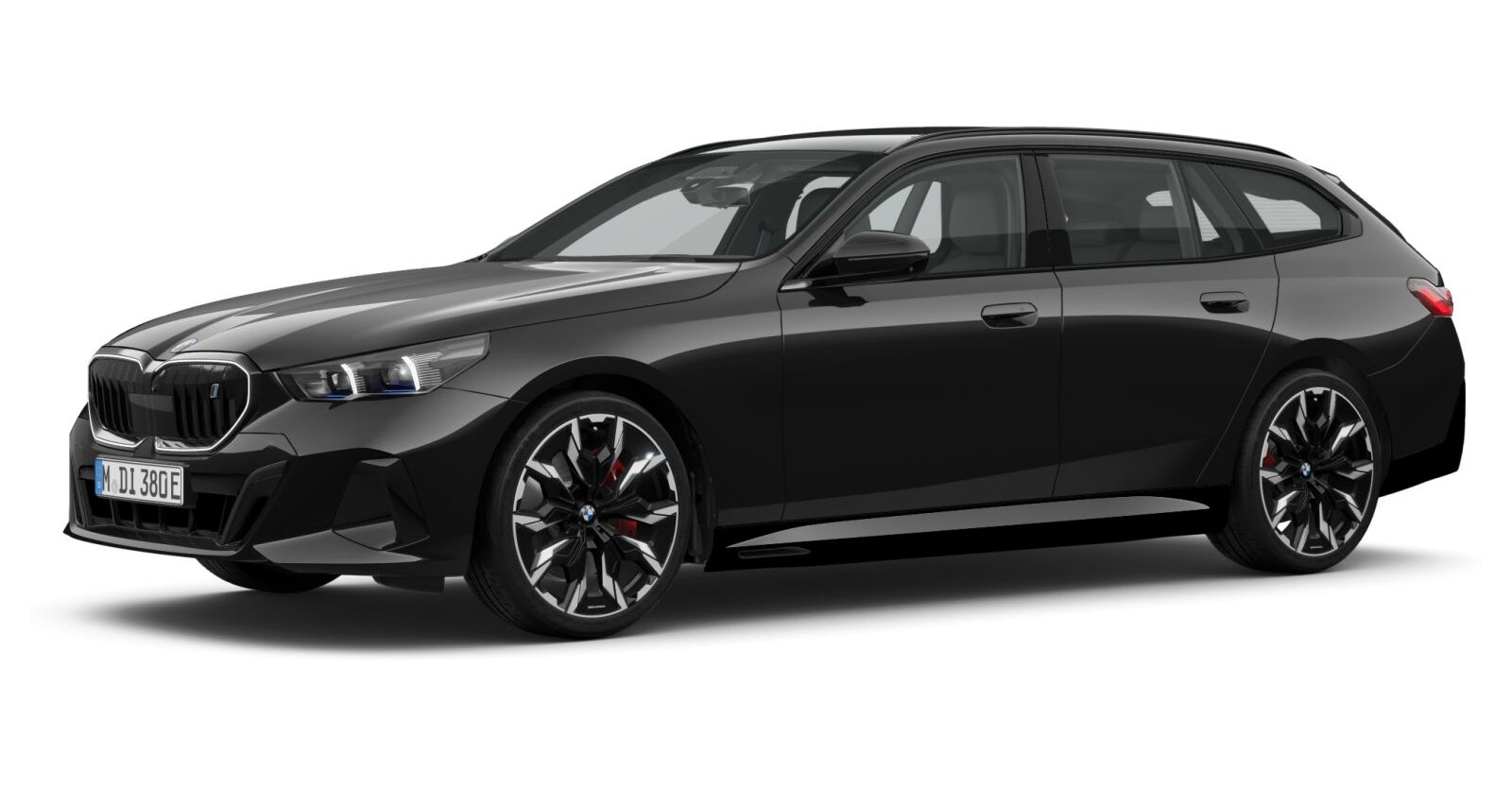 BMW i5 xDrive40 Touring in Schwarz von vorne BMW i5 xDrive40 Touring in Schwarz von vorne