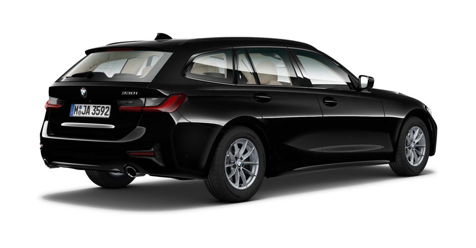 BMW BMW 3er in Schwarz von hinten BMW BMW 3er in Schwarz von hinten