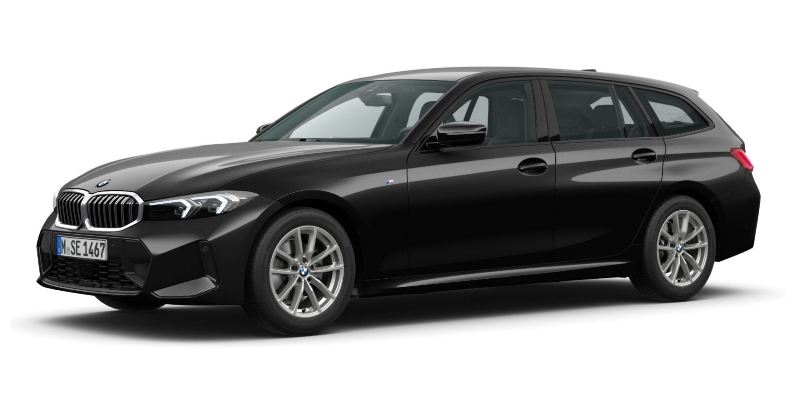 BMW BMW 3er in Schwarz von vorne BMW BMW 3er in Schwarz von vorne