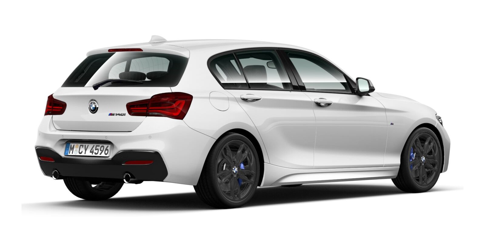 BMW BMW 1er in Weiß von hinten BMW BMW 1er in Weiß von hinten