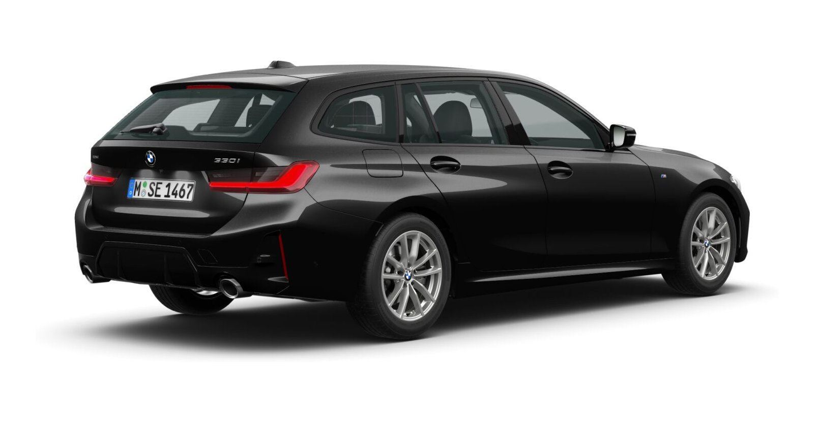 BMW BMW 3er in Schwarz von hinten BMW BMW 3er in Schwarz von hinten