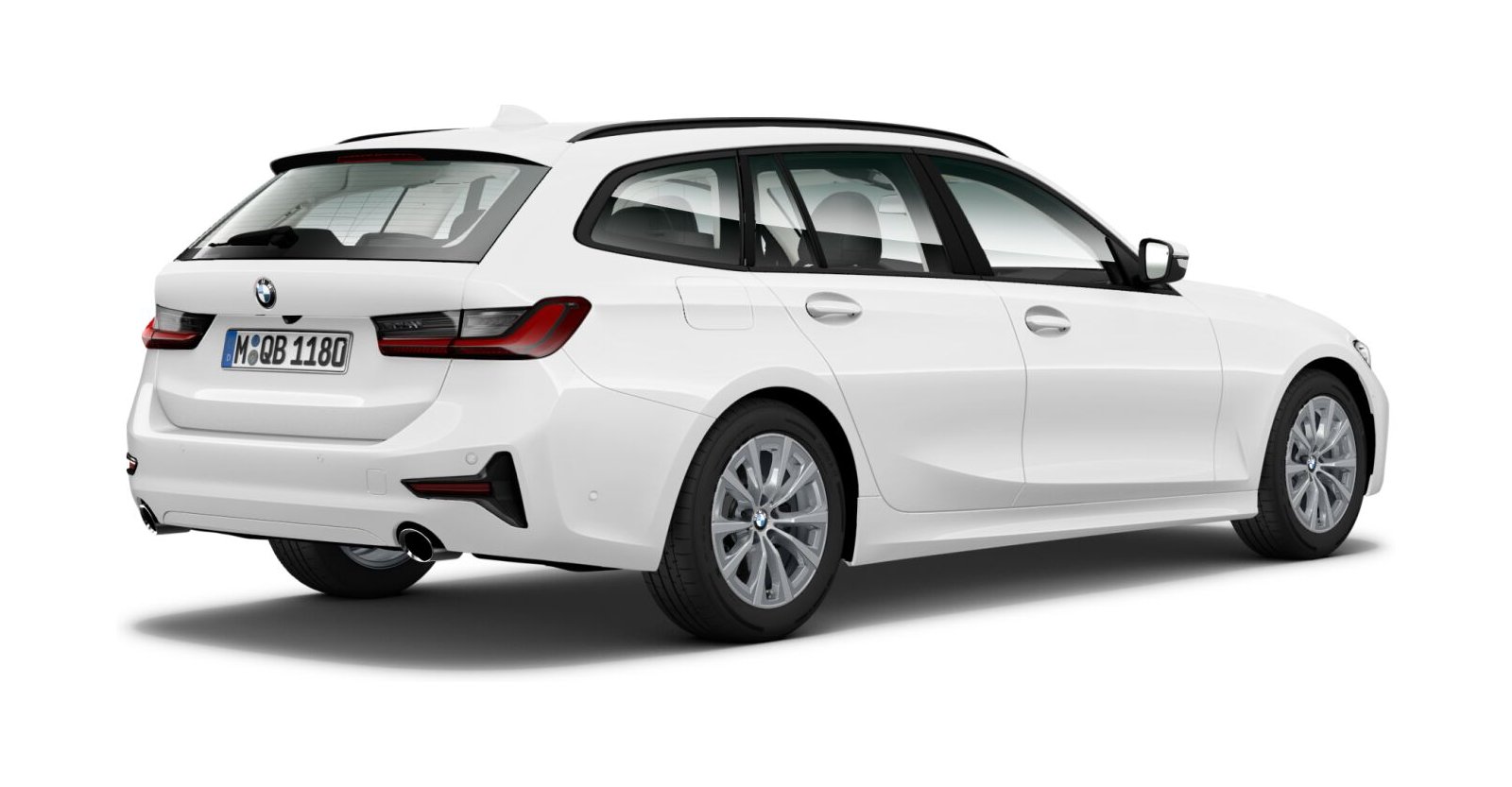 BMW BMW 3er in Weiß von hinten BMW BMW 3er in Weiß von hinten