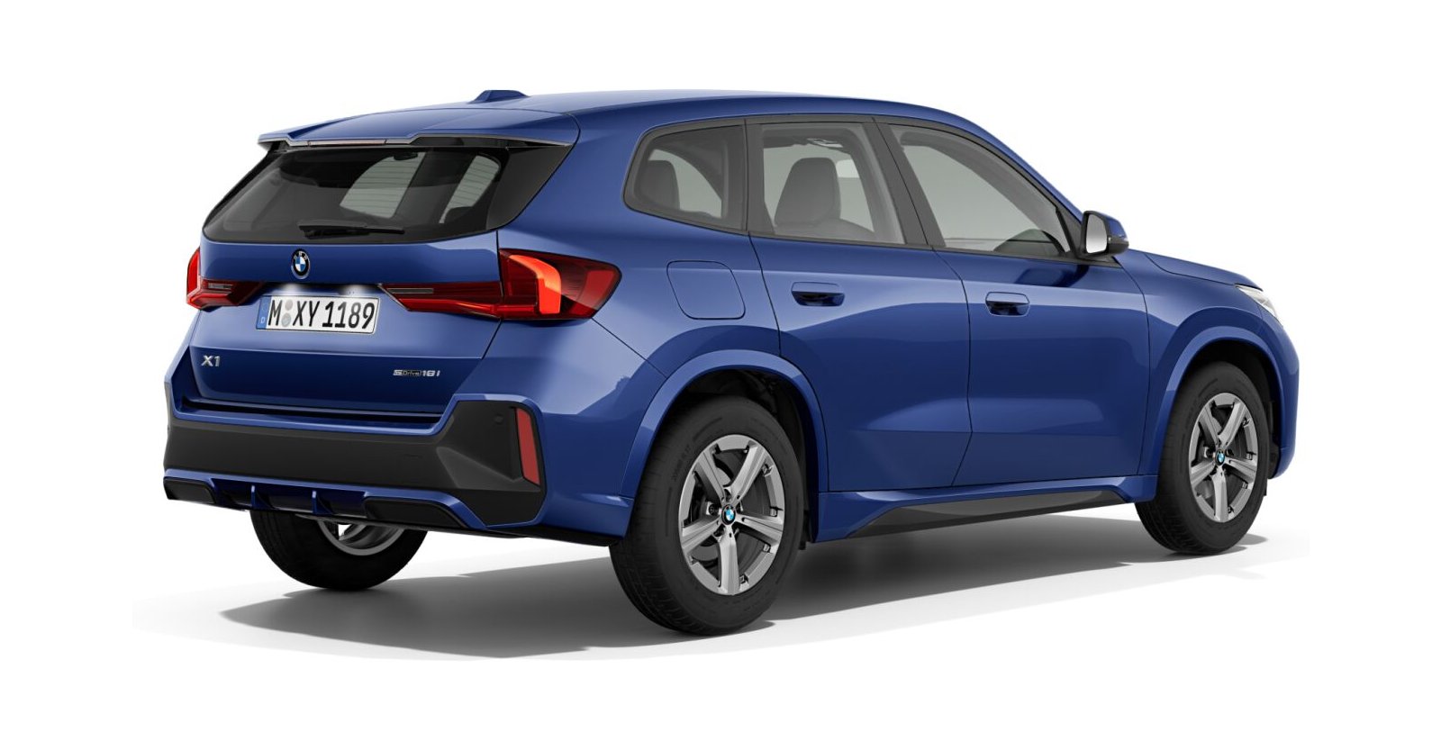 BMW BMW X in Blau von hinten BMW BMW X in Blau von hinten