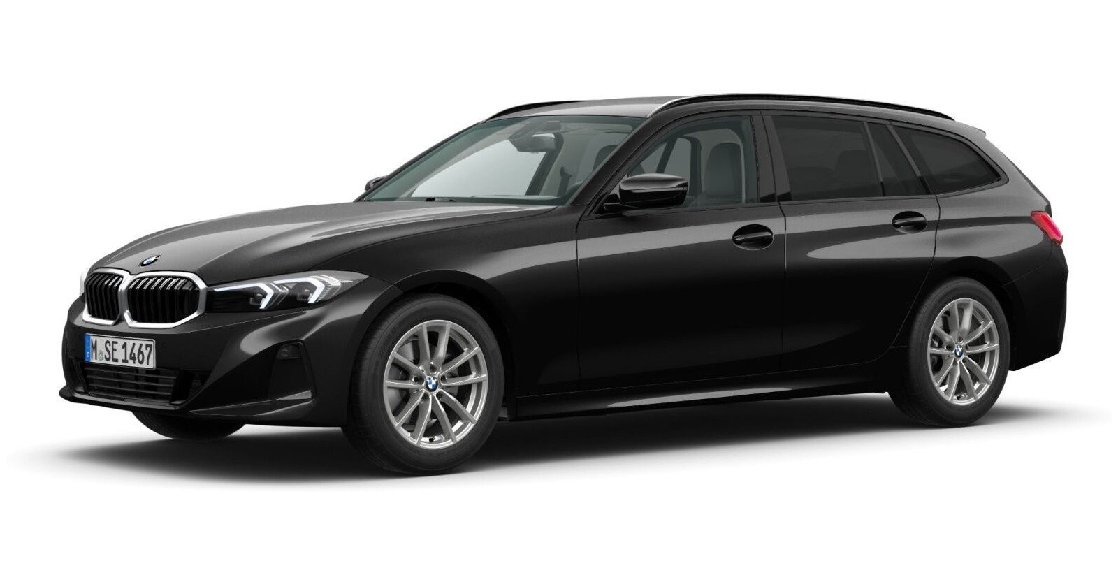 BMW BMW 3er in Schwarz von vorne BMW BMW 3er in Schwarz von vorne