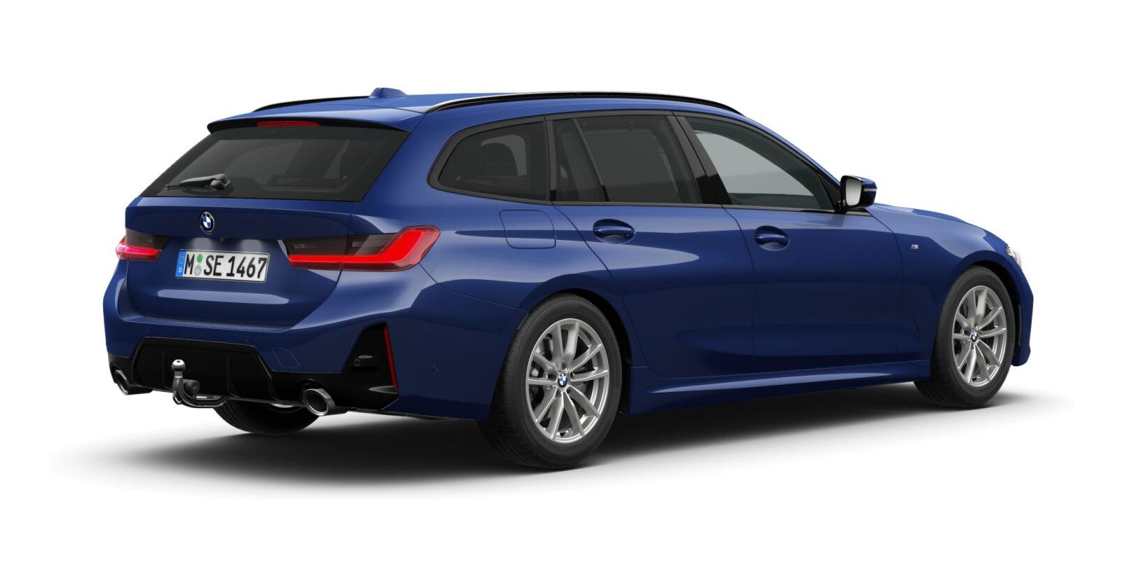 BMW BMW 3er in Blau von hinten BMW BMW 3er in Blau von hinten
