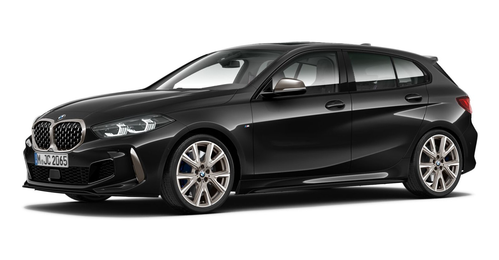 BMW BMW 1er in Schwarz von vorne BMW BMW 1er in Schwarz von vorne