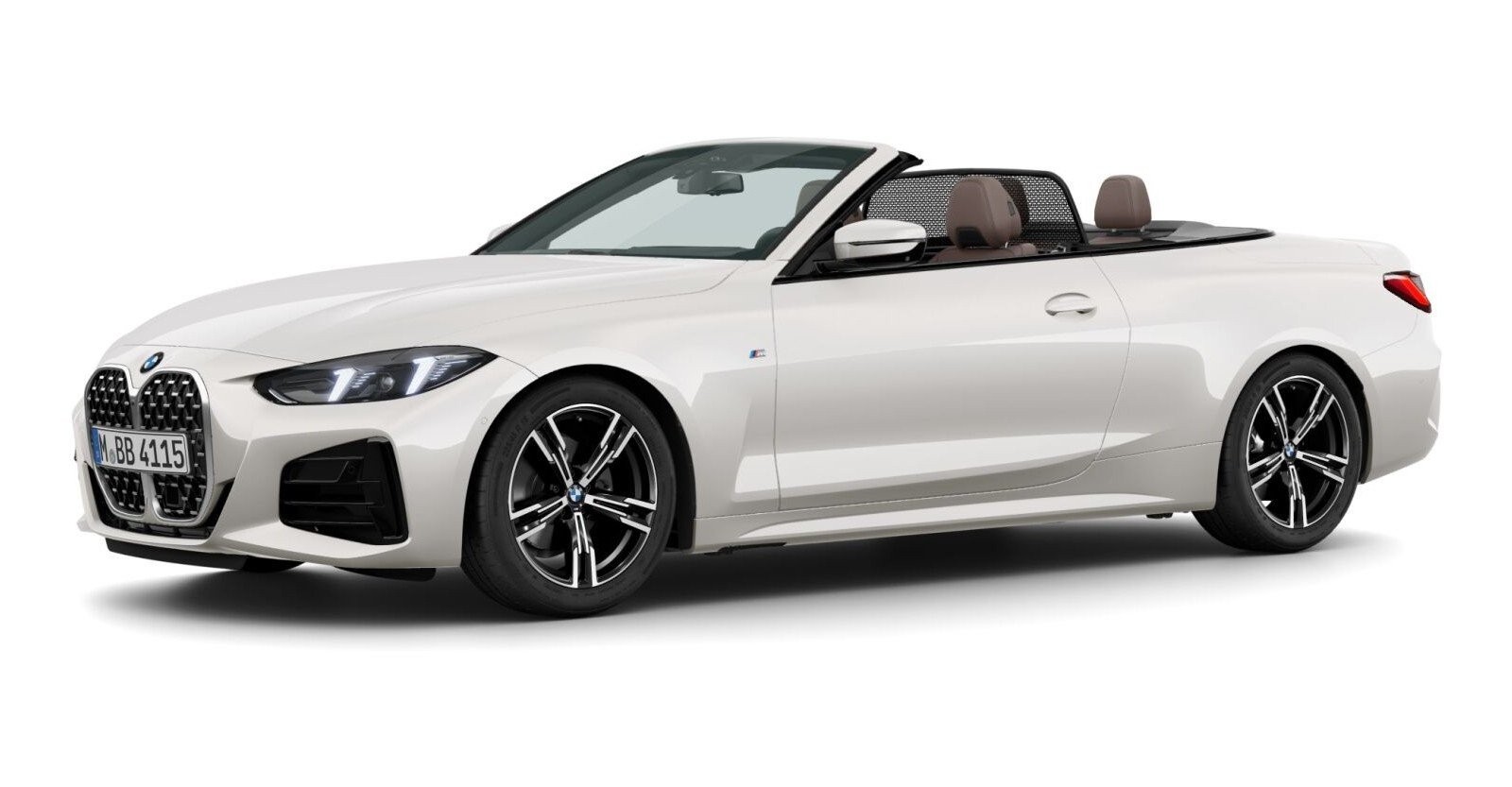 BMW 420i Cabrio in Weiß von vorne BMW 420i Cabrio in Weiß von vorne