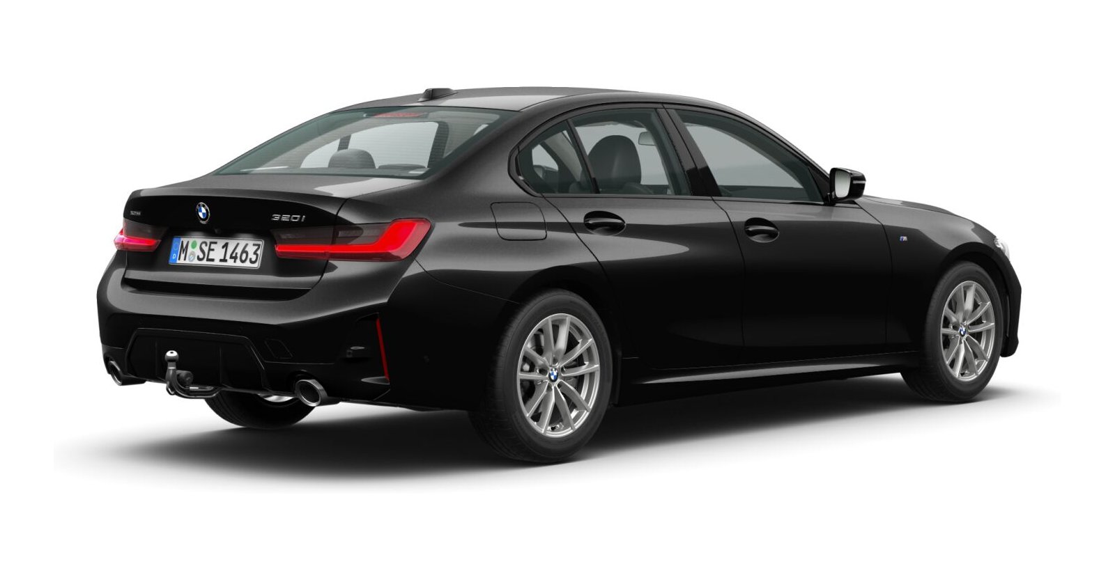 BMW BMW 3er in Schwarz von hinten BMW BMW 3er in Schwarz von hinten