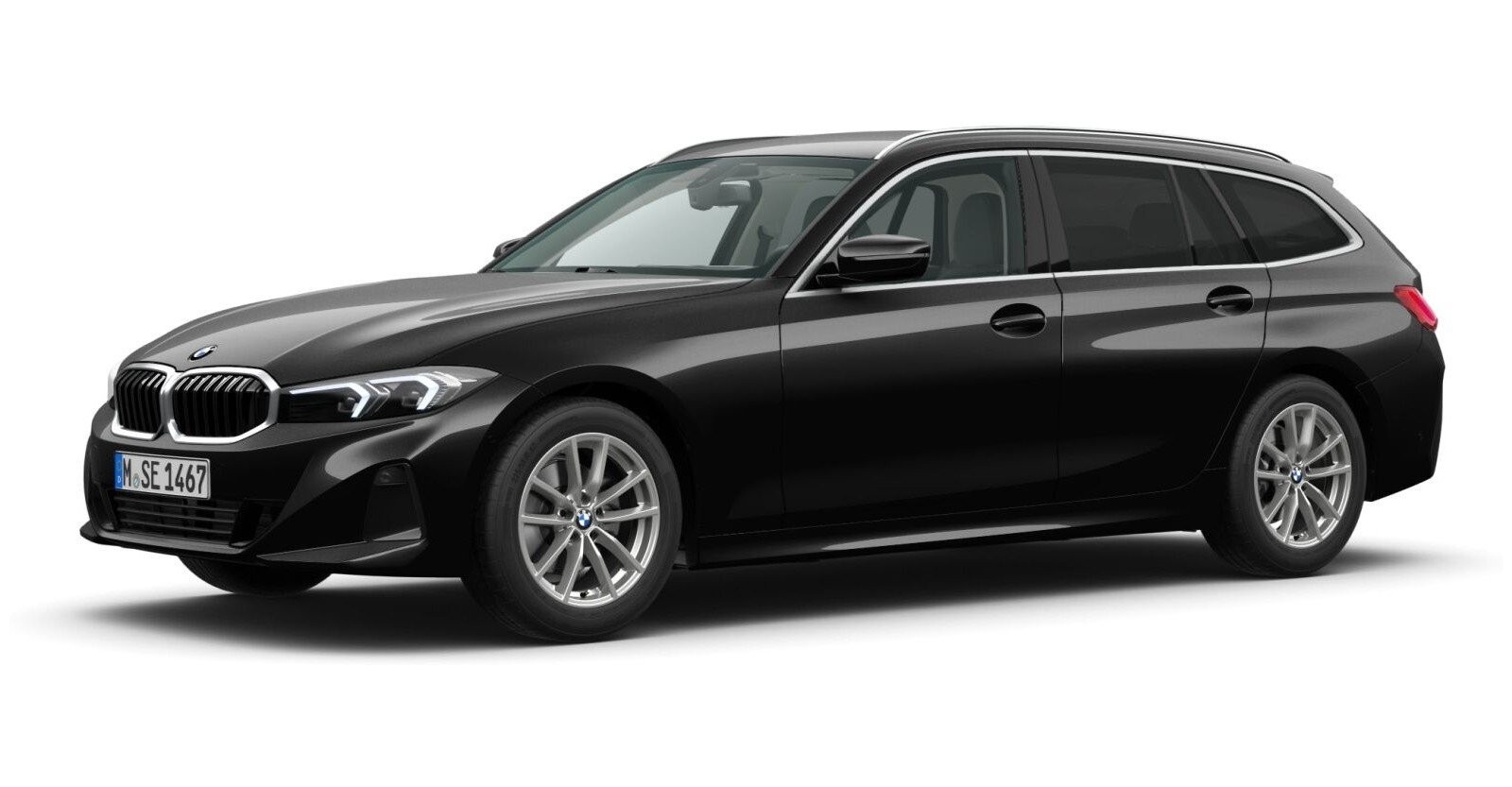 BMW BMW 3er in Schwarz von vorne BMW BMW 3er in Schwarz von vorne