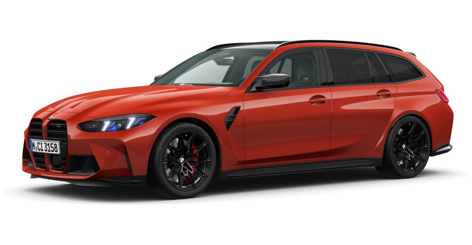 BMW M3 Competition Touring mit M xDrive in Rot von vorne BMW M3 Competition Touring mit M xDrive in Rot von vorne