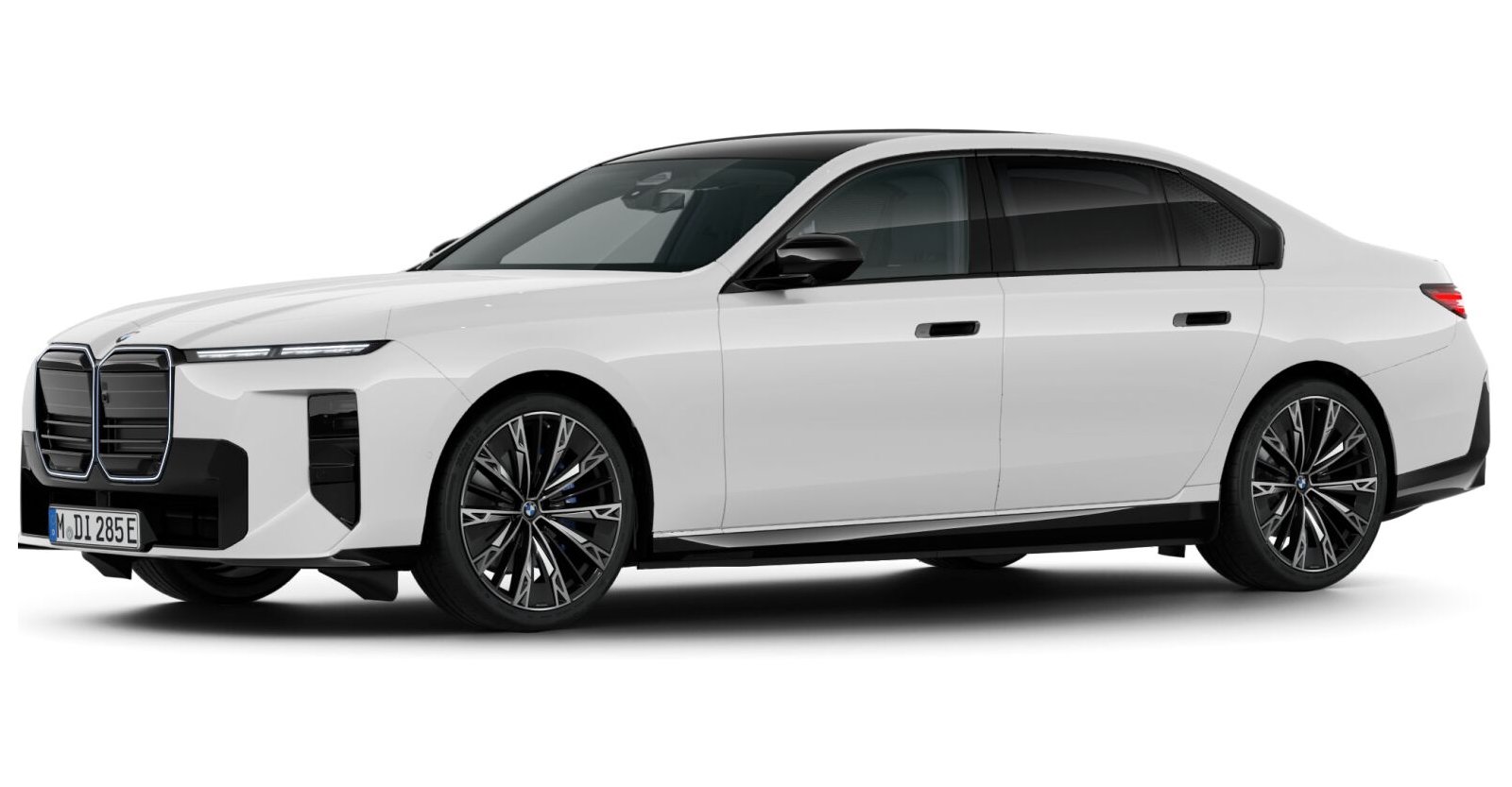 BMW i7 50 xDrive Limousine in Weiß von vorne BMW i7 50 xDrive Limousine in Weiß von vorne