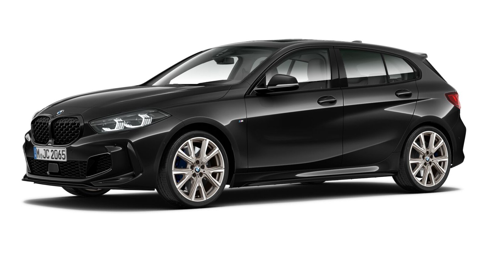 BMW BMW 1er in Schwarz von vorne BMW BMW 1er in Schwarz von vorne
