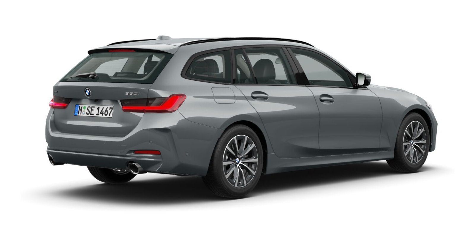 BMW BMW 3er in Grau von hinten BMW BMW 3er in Grau von hinten