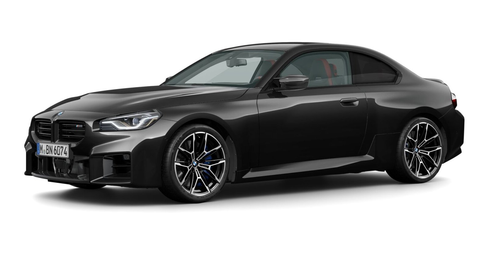 BMW M2 Coupé in Schwarz von vorne BMW M2 Coupé in Schwarz von vorne