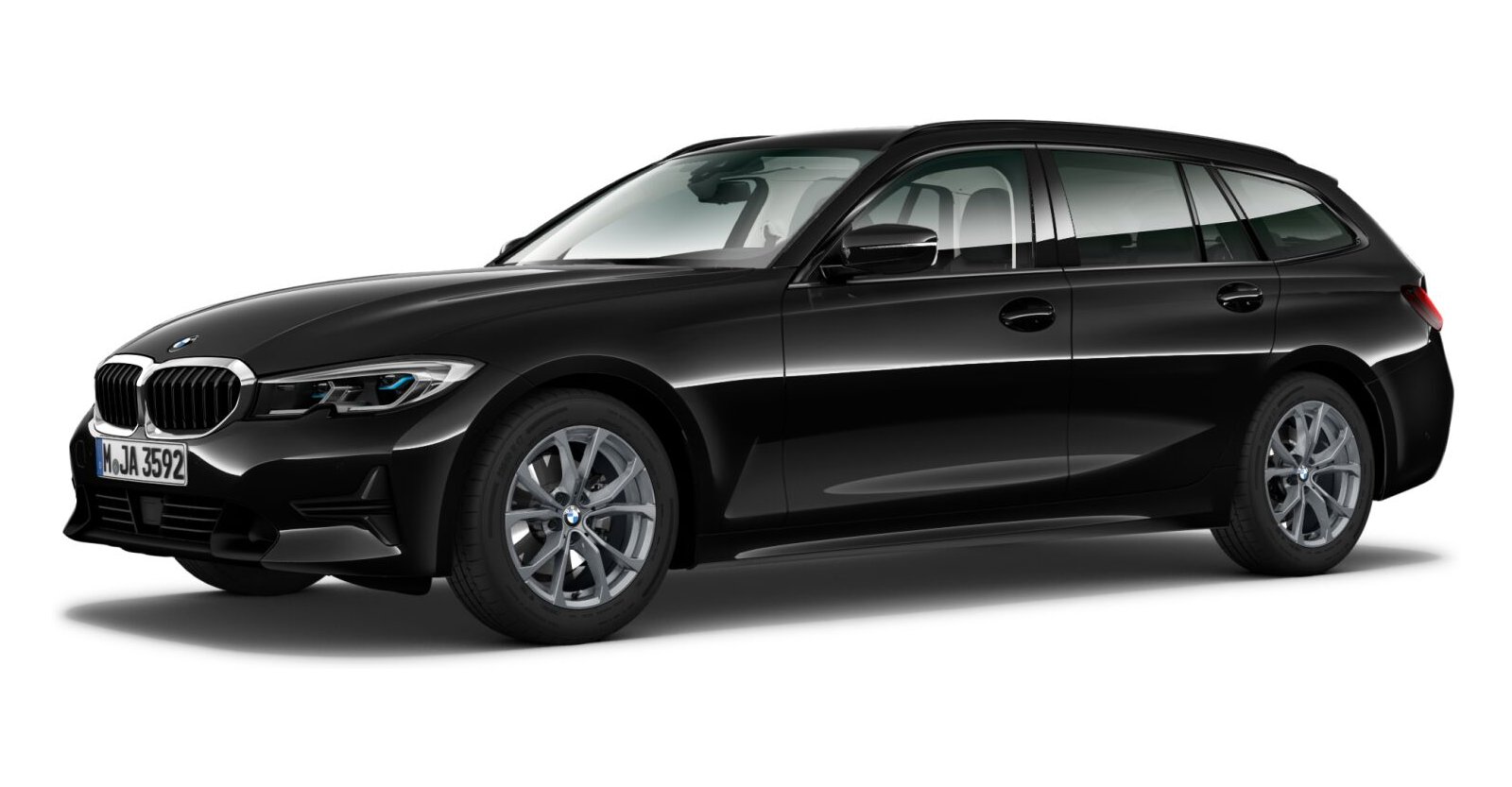 BMW BMW 3er in Schwarz von vorne BMW BMW 3er in Schwarz von vorne