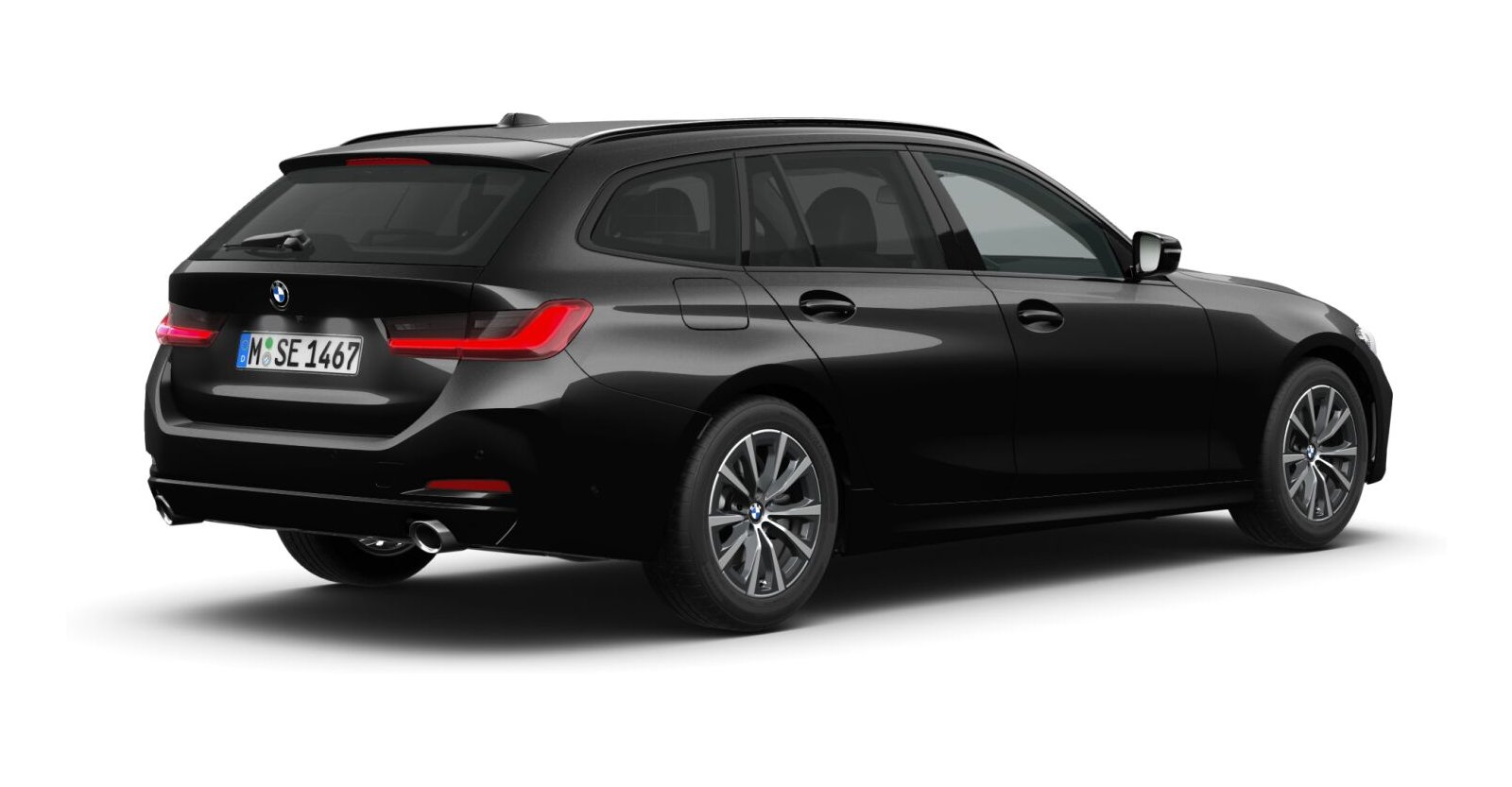 BMW BMW 3er in Schwarz von hinten BMW BMW 3er in Schwarz von hinten