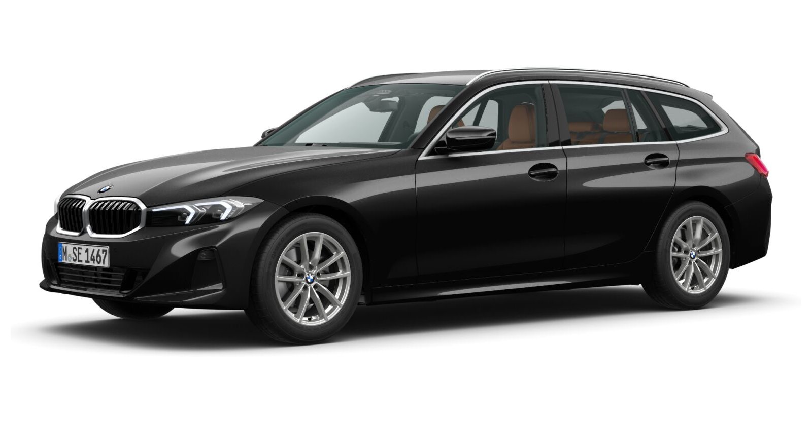 BMW BMW 3er in Schwarz von vorne BMW BMW 3er in Schwarz von vorne