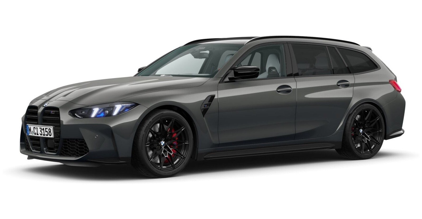 BMW M3 Competition Touring mit M xDrive in Grau von vorne BMW M3 Competition Touring mit M xDrive in Grau von vorne