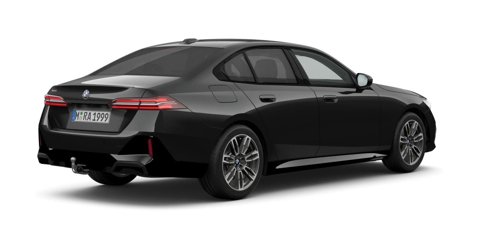 BMW BMW 5er in Schwarz von hinten