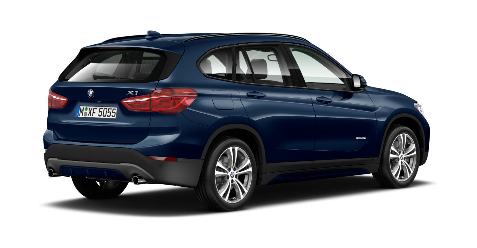 BMW BMW X in Blau von hinten BMW BMW X in Blau von hinten