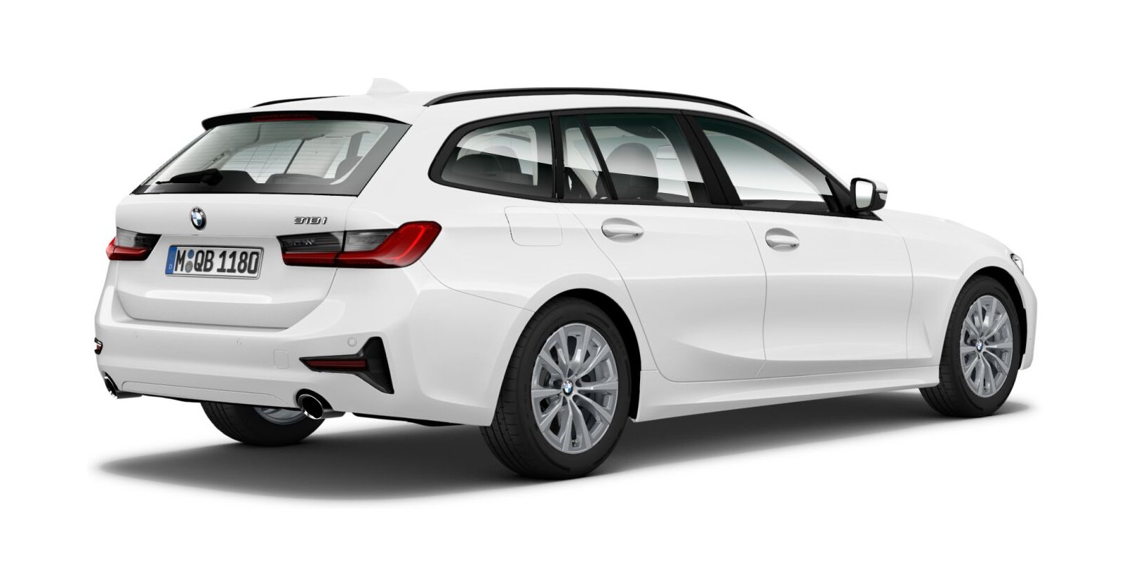 BMW BMW 3er in Weiß von hinten BMW BMW 3er in Weiß von hinten