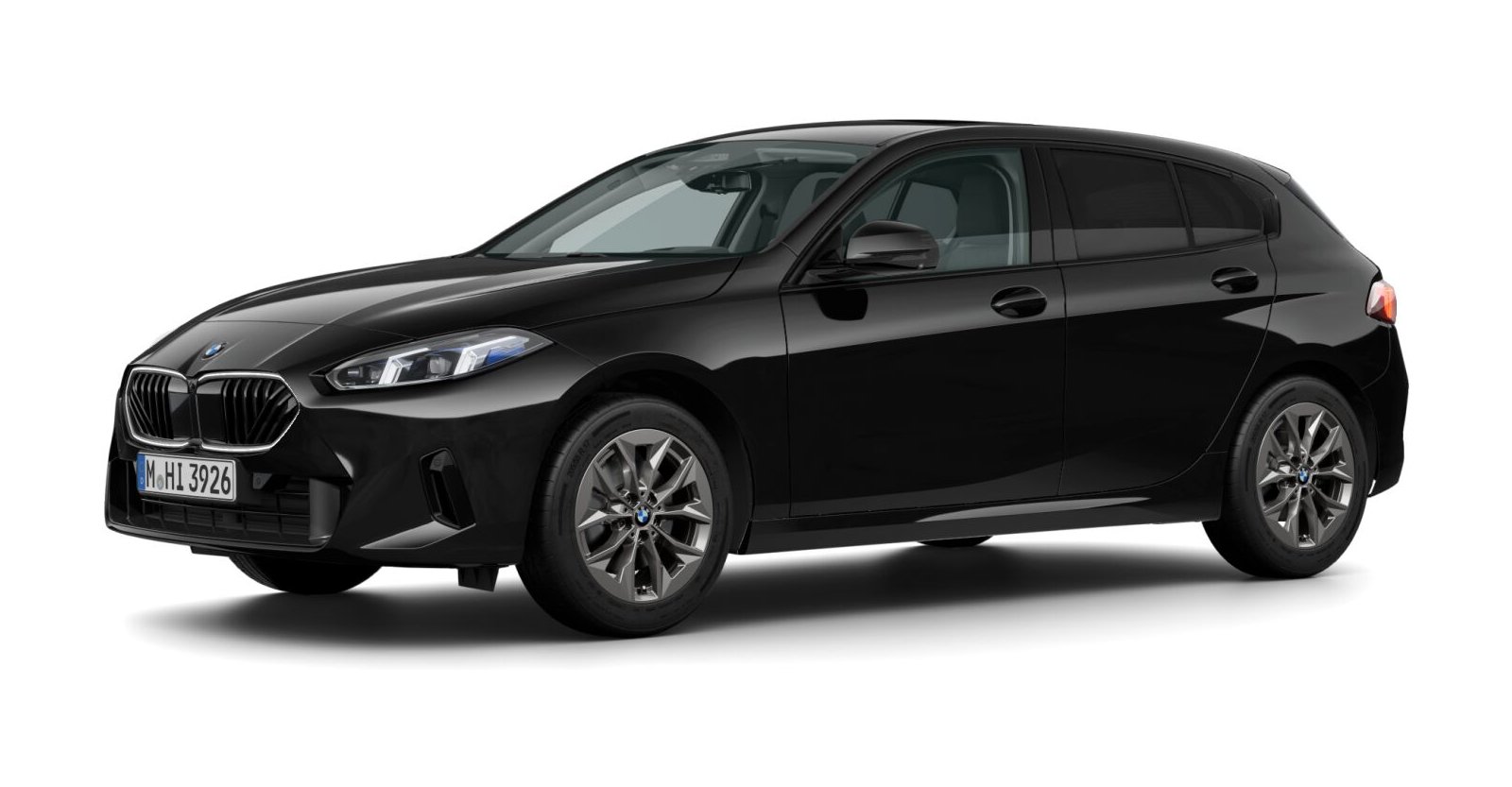BMW 120 in Schwarz von vorne BMW 120 in Schwarz von vorne