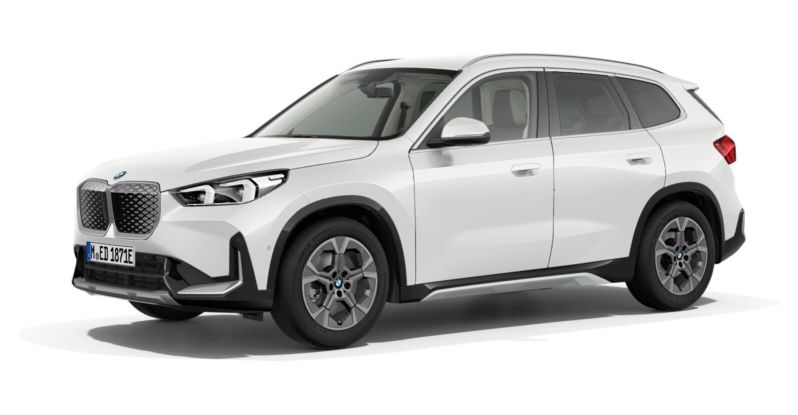 BMW iX1 eDrive20 in Weiß von vorne