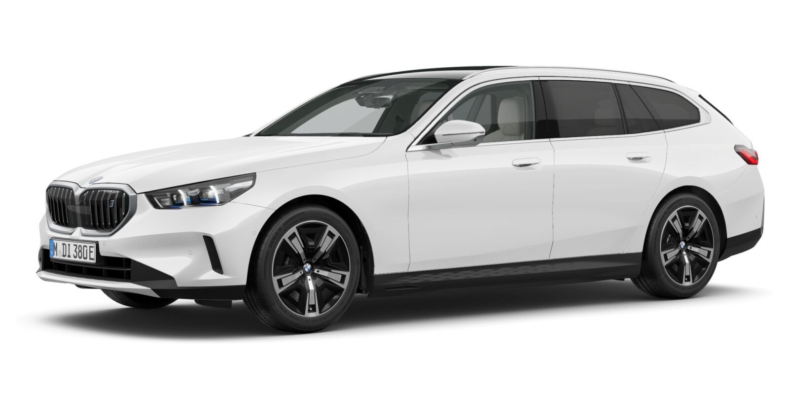 BMW i5 eDrive40 Touring in Weiß von vorne