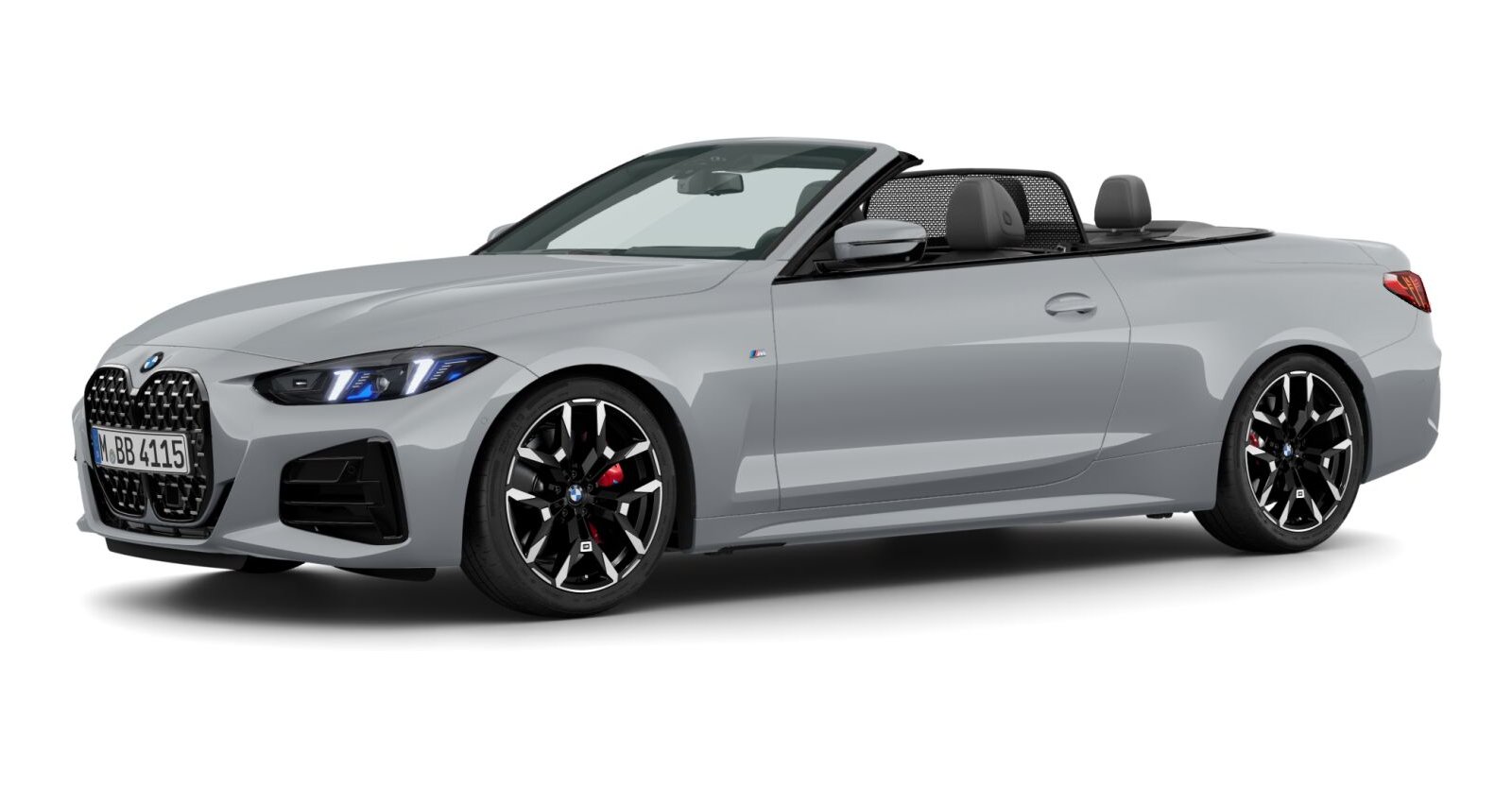 BMW 430i xDrive Cabrio in Grau von vorne BMW 430i xDrive Cabrio in Grau von vorne