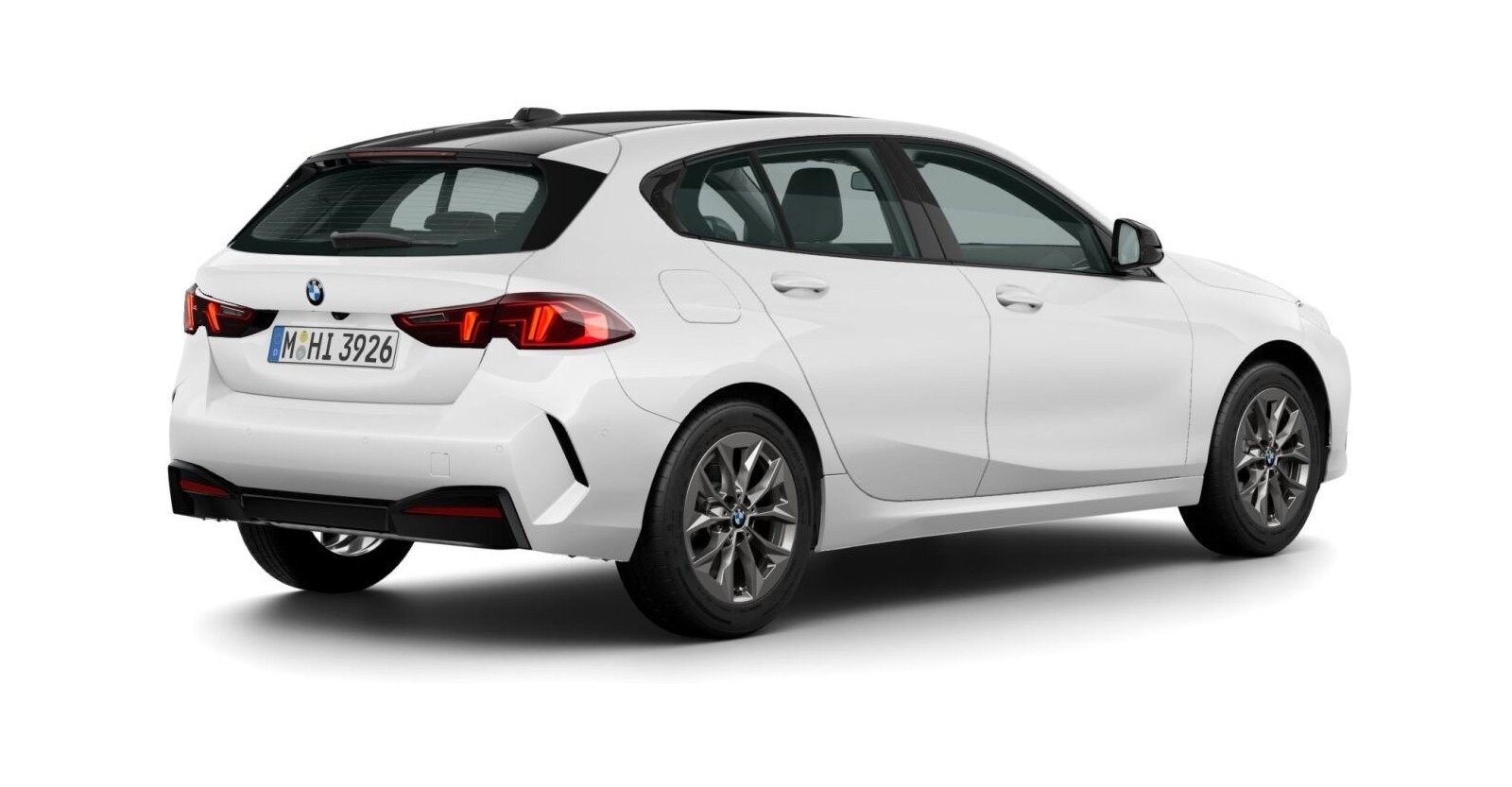 BMW BMW 1er in Weiß von hinten BMW BMW 1er in Weiß von hinten