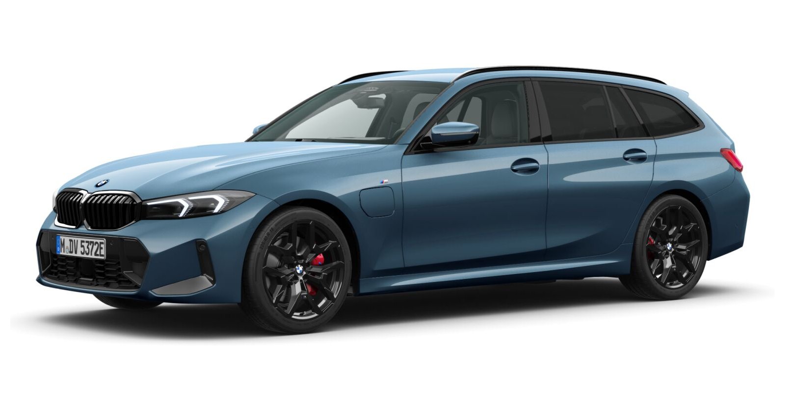 BMW 330e xDrive Touring in Blau von vorne BMW 330e xDrive Touring in Blau von vorne