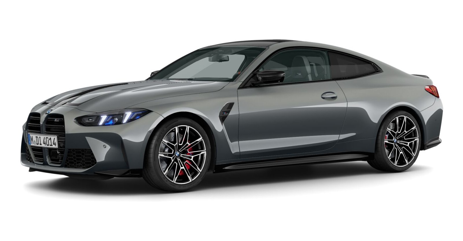 BMW M4 Competition Coupé mit M xDrive in Grau von vorne BMW M4 Competition Coupé mit M xDrive in Grau von vorne