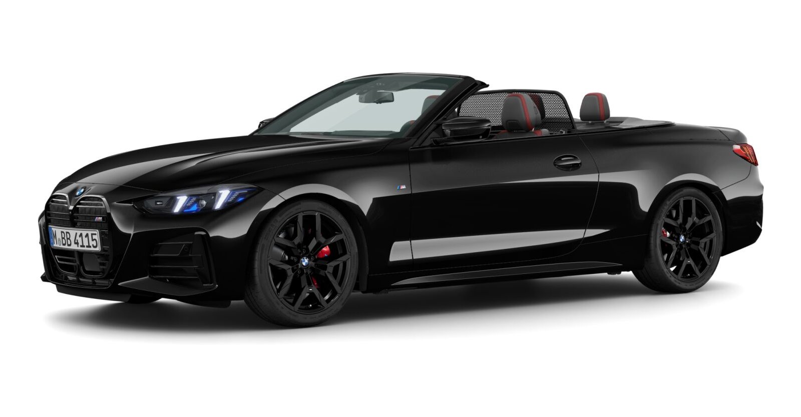 BMW M440i xDrive Cabrio in Schwarz von vorne BMW M440i xDrive Cabrio in Schwarz von vorne