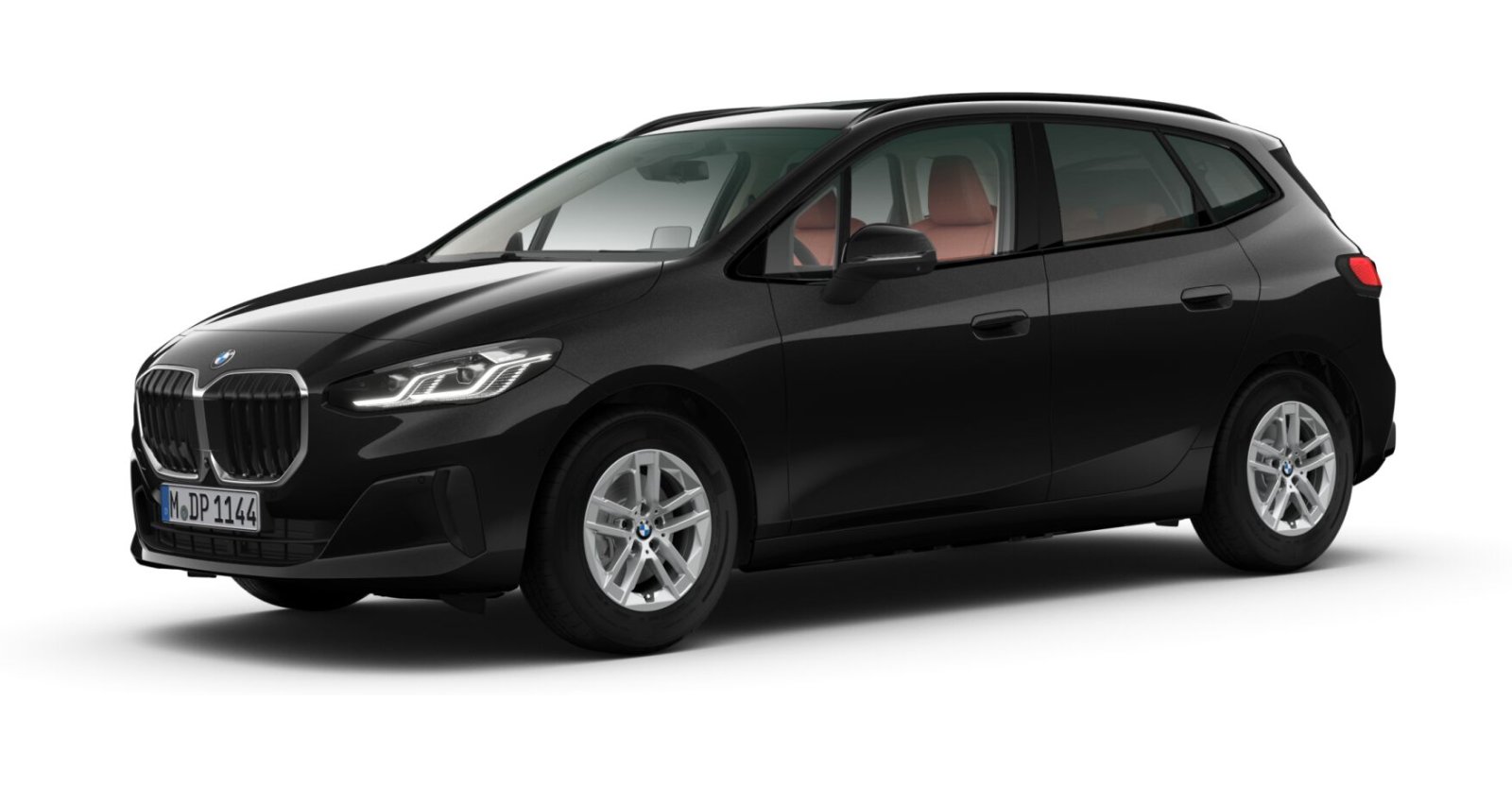 BMW 218d Active Tourer in Schwarz von vorne BMW 218d Active Tourer in Schwarz von vorne