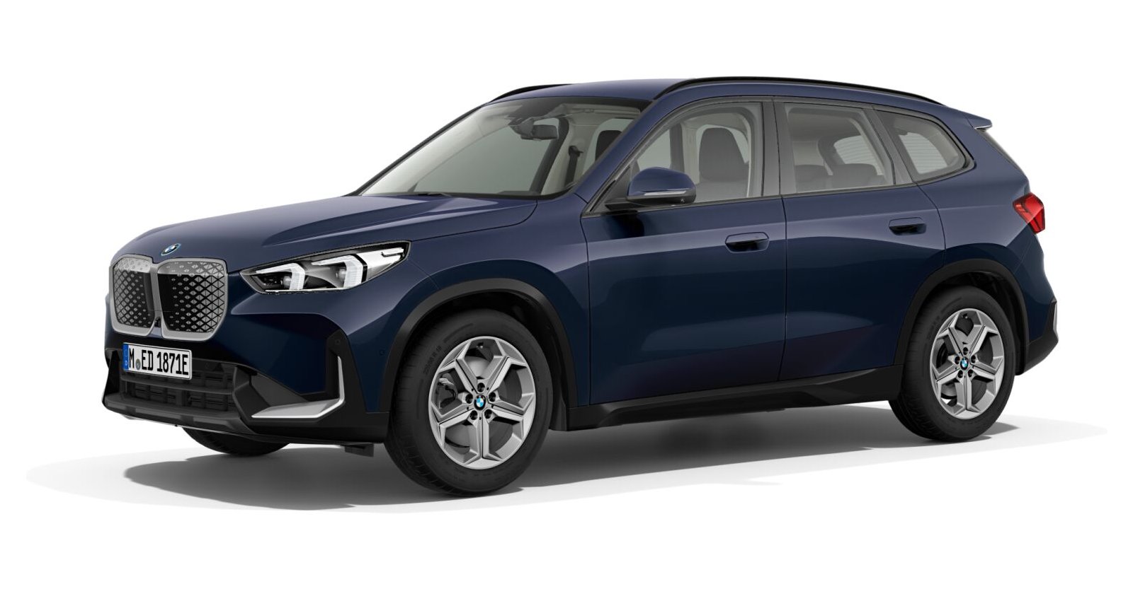 BMW iX1 eDrive20 in Blau von vorne
