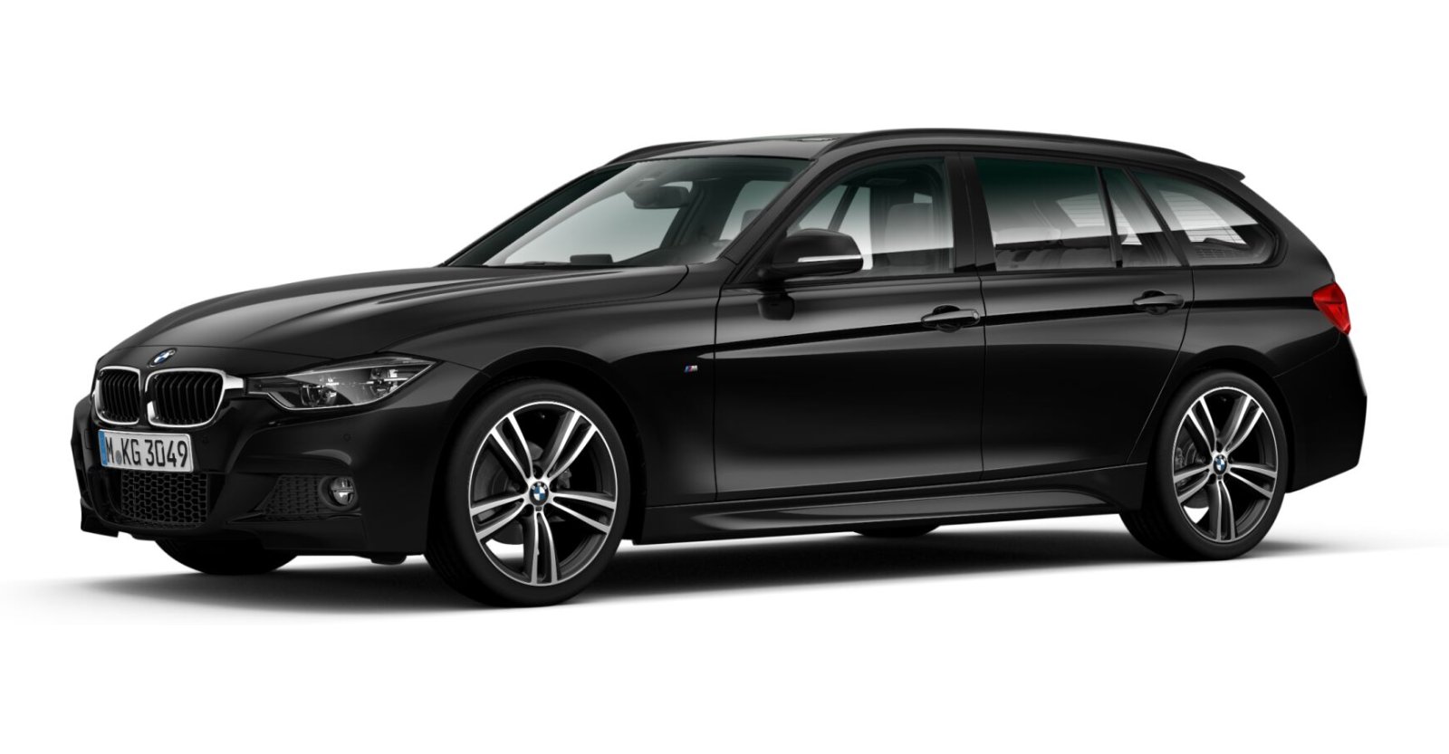 BMW BMW 3er in Schwarz von vorne BMW BMW 3er in Schwarz von vorne