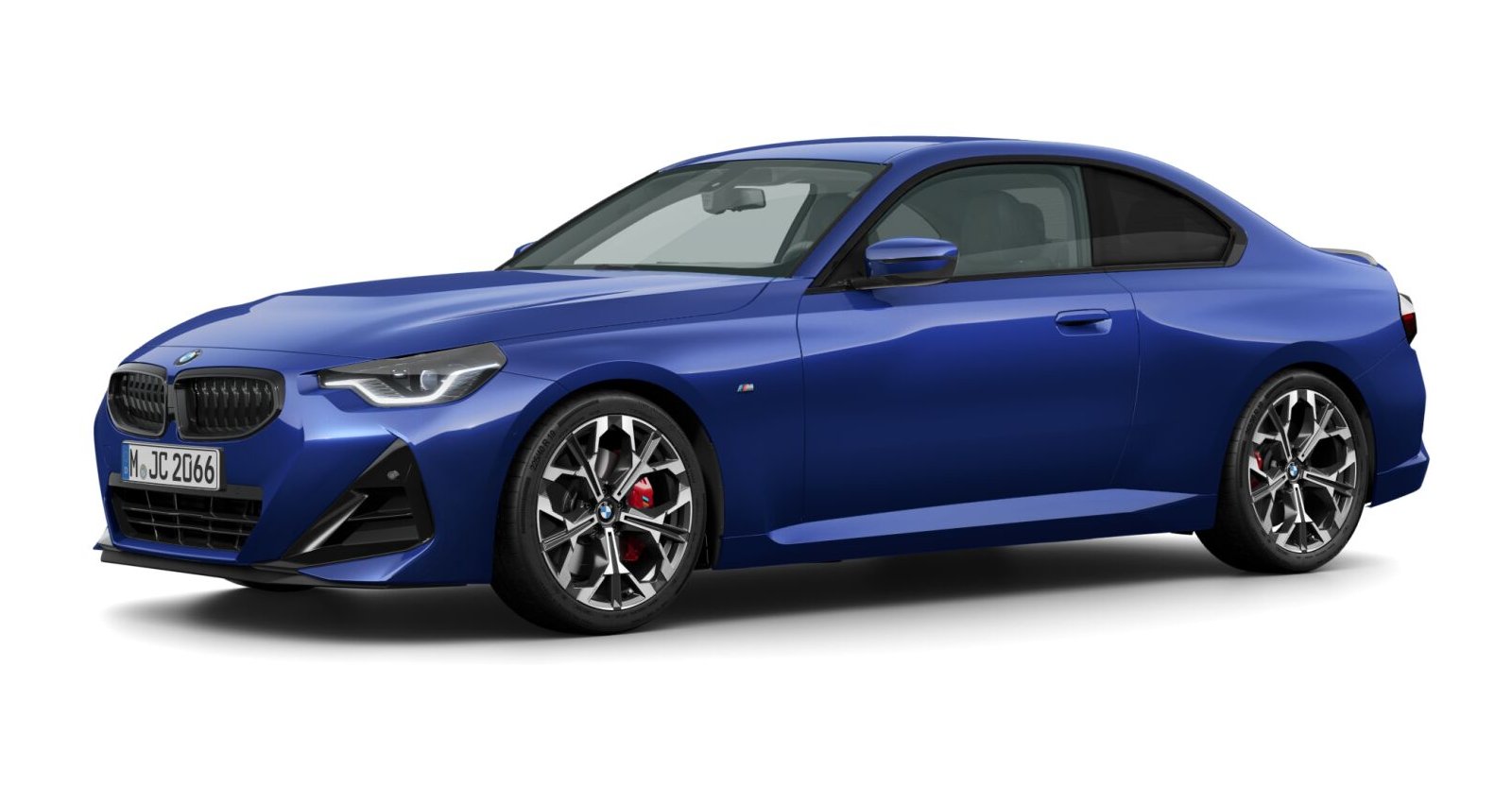 BMW 230i Coupé in Blau von vorne BMW 230i Coupé in Blau von vorne