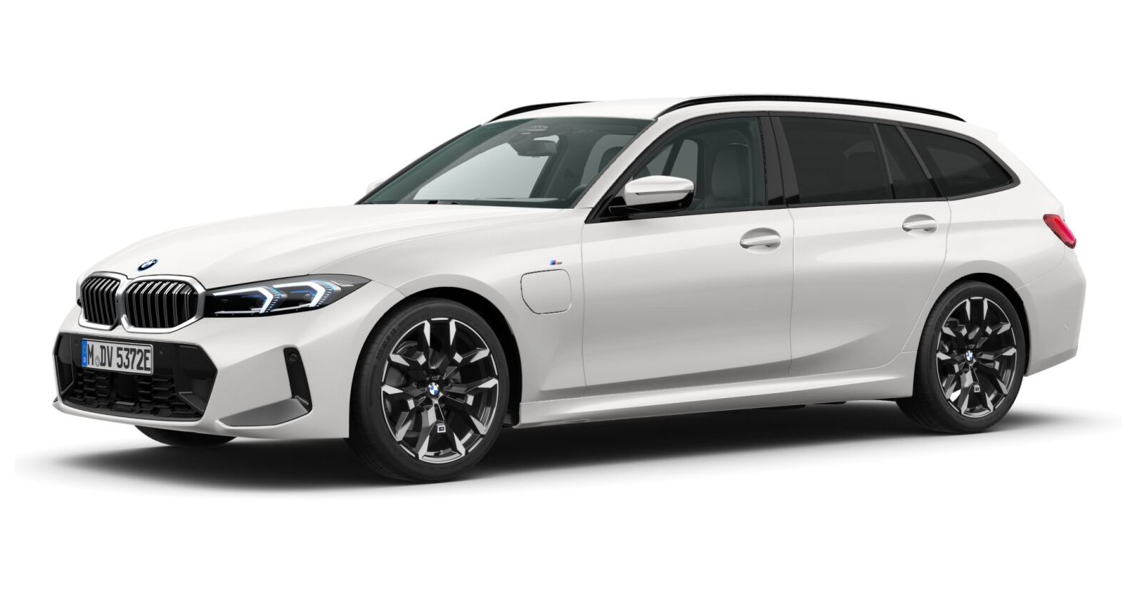 BMW 330e Touring in Weiß von vorne BMW 330e Touring in Weiß von vorne