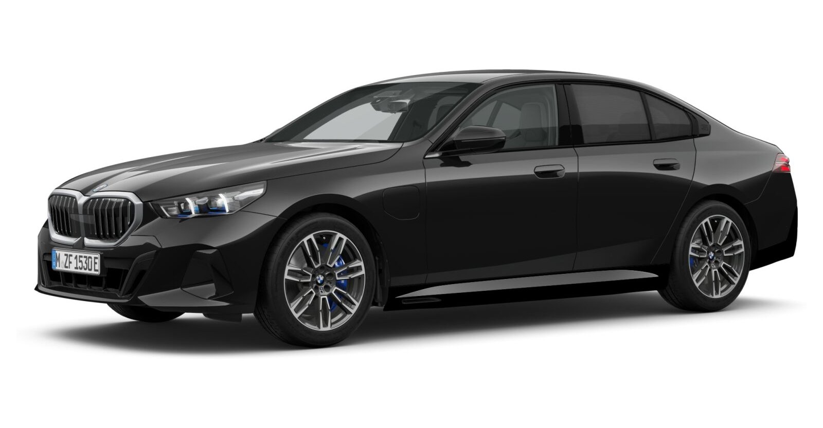 BMW 550e xDrive Limousine in Schwarz von vorne