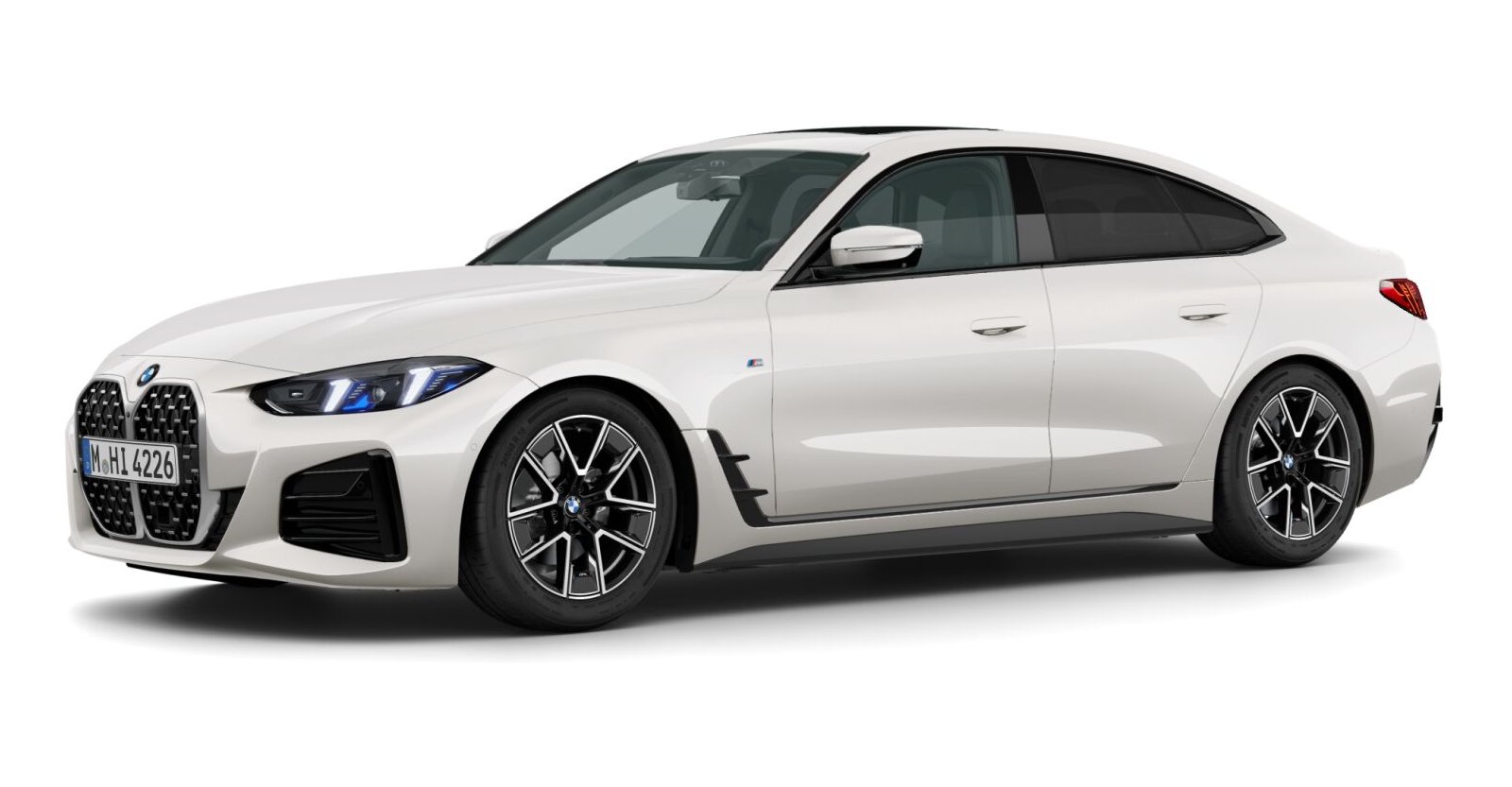 BMW 420i Gran Coupé in Weiß von vorne