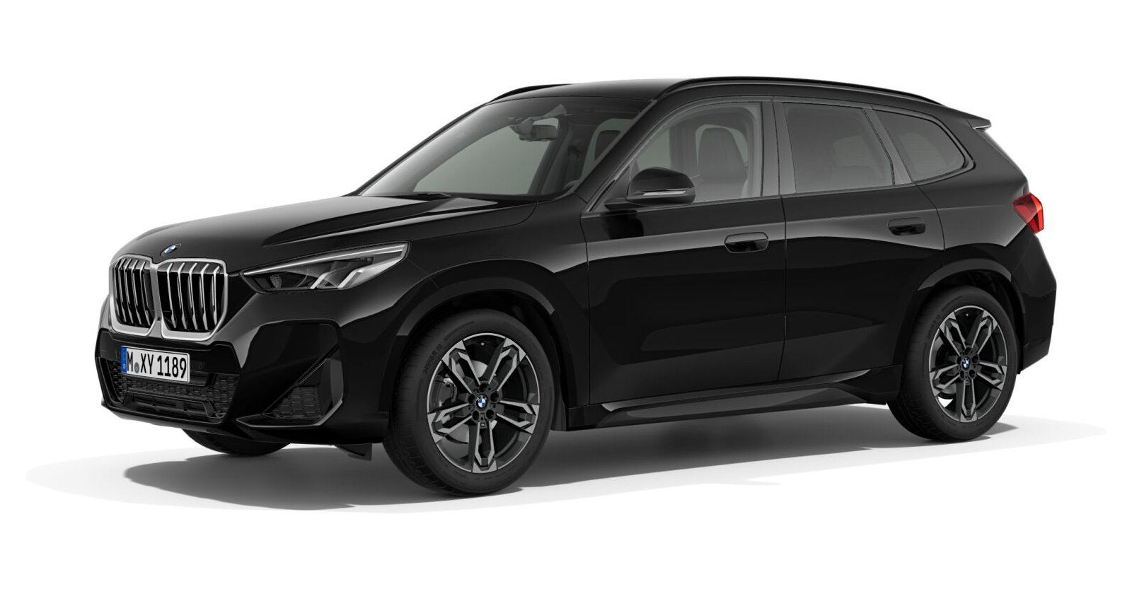 BMW X1 sDrive20i in Schwarz von vorne BMW X1 sDrive20i in Schwarz von vorne