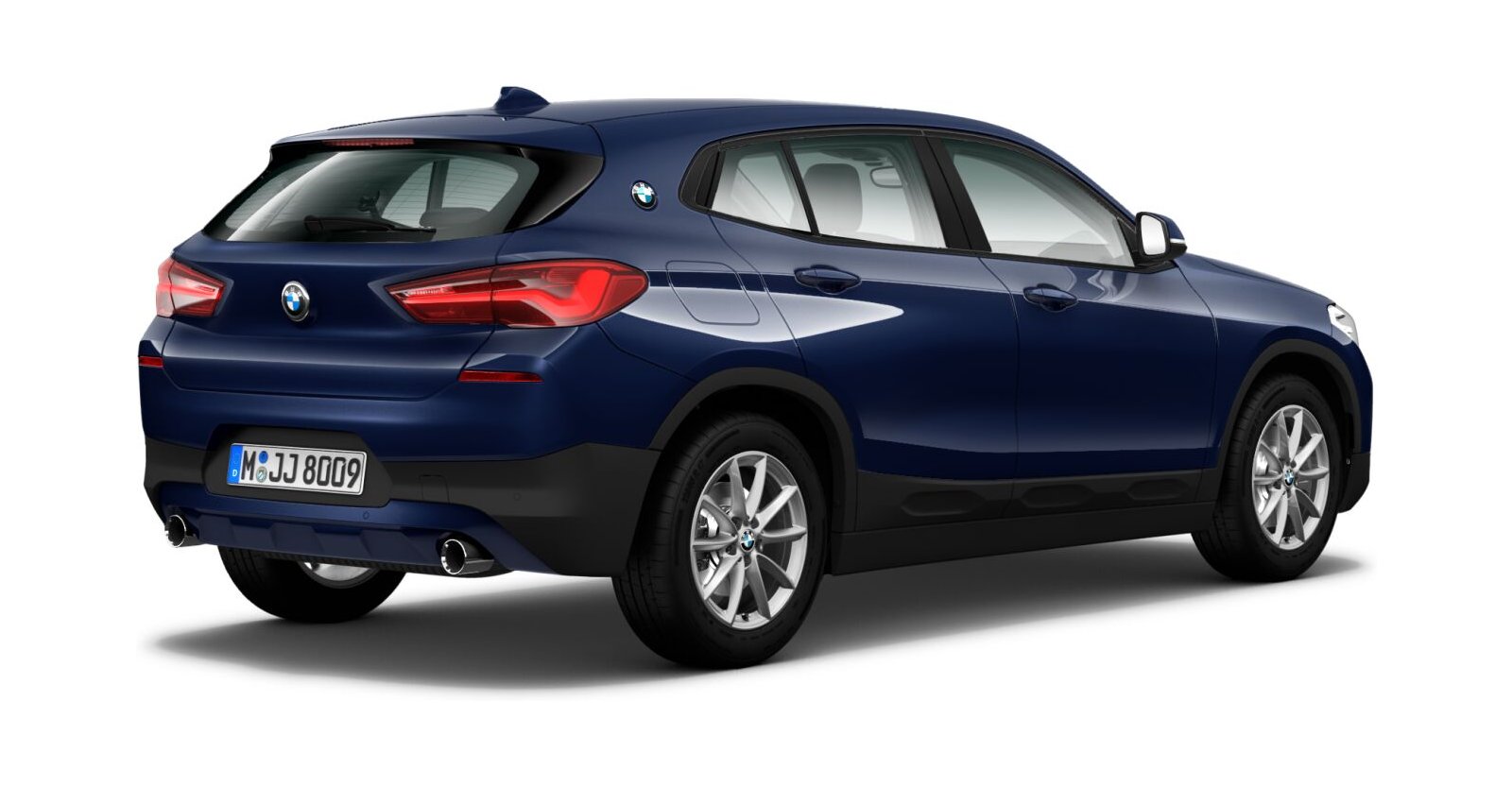 BMW BMW X in Blau von hinten BMW BMW X in Blau von hinten