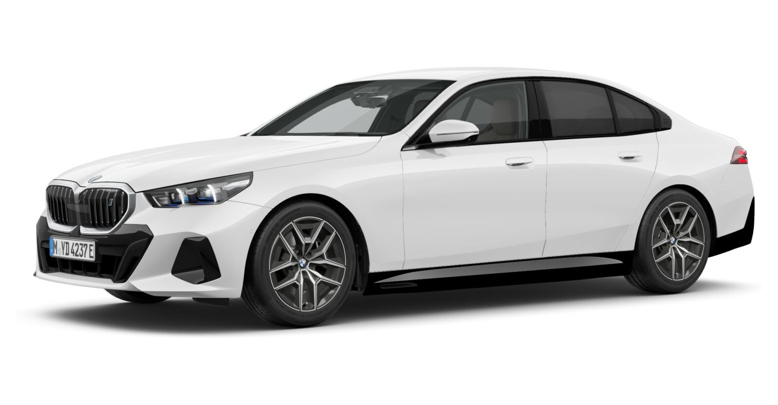 BMW i5 eDrive40 Limousine in Weiß von vorne BMW i5 eDrive40 Limousine in Weiß von vorne