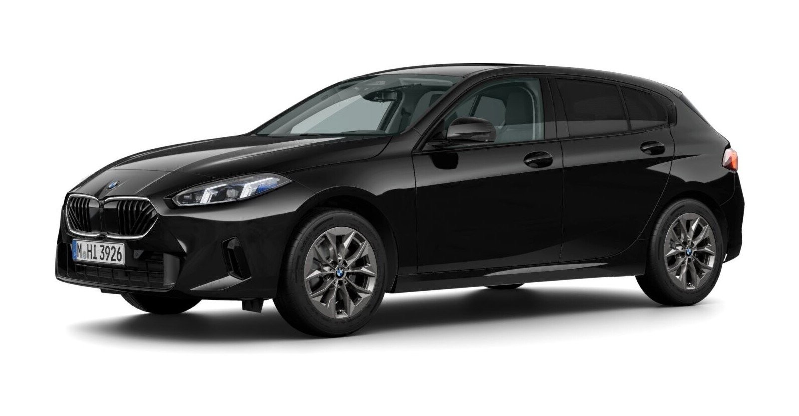 BMW 120 in Schwarz von vorne BMW 120 in Schwarz von vorne