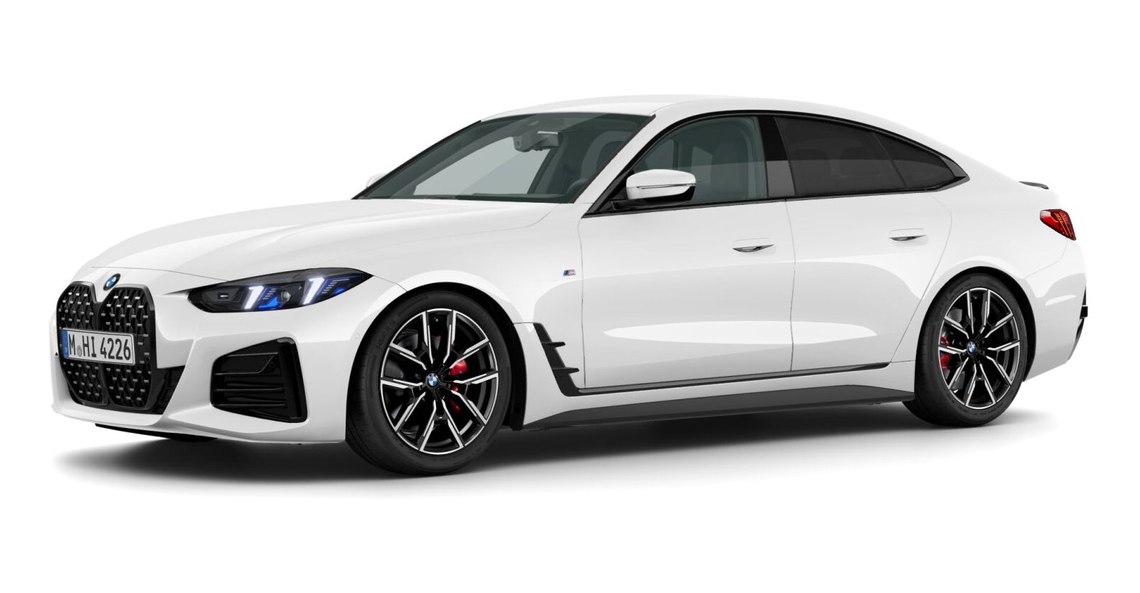 BMW 420i Gran Coupé in Weiß von vorne BMW 420i Gran Coupé in Weiß von vorne