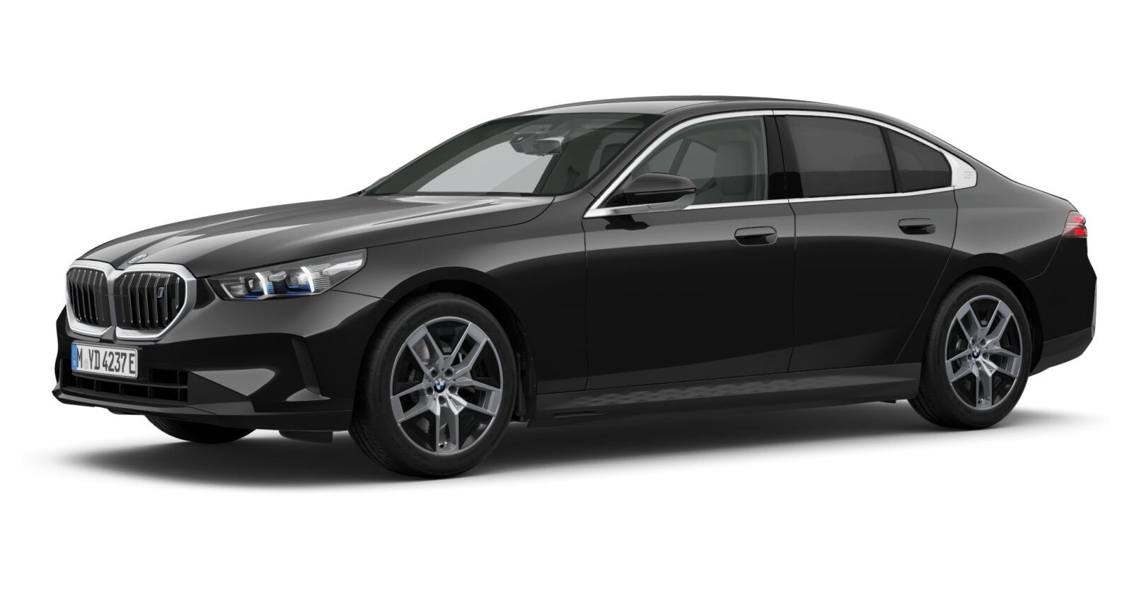 BMW i5 eDrive40 Limousine in Schwarz von vorne BMW i5 eDrive40 Limousine in Schwarz von vorne