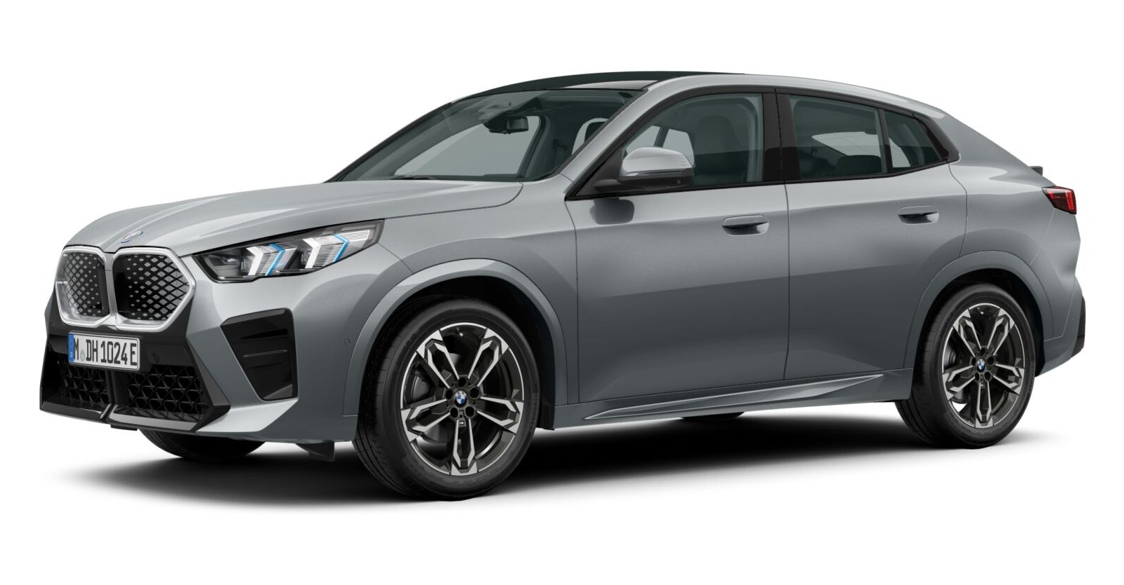 BMW iX2 eDrive20 in Grau von vorne BMW iX2 eDrive20 in Grau von vorne