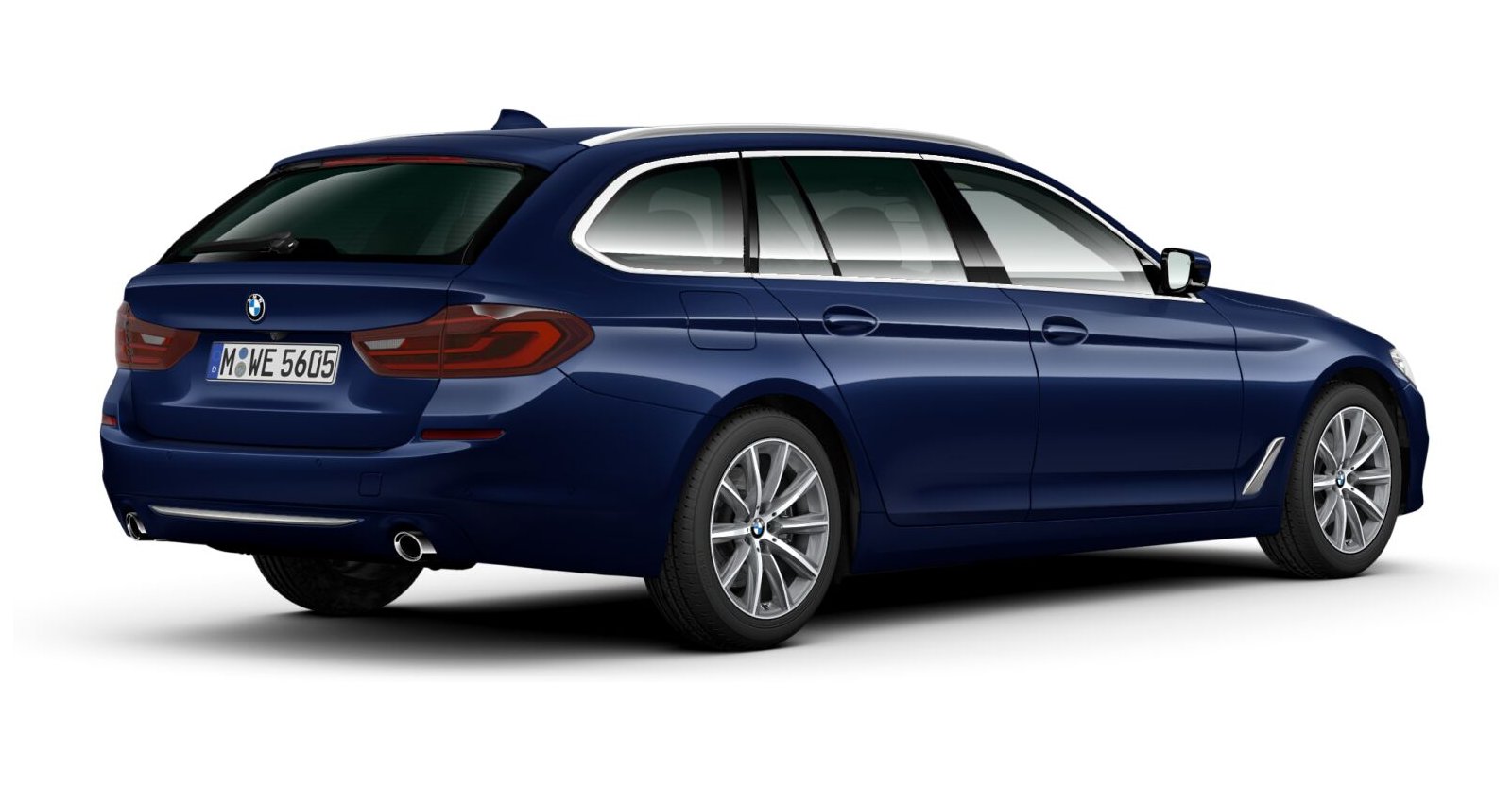 BMW BMW 5er in Blau von hinten BMW BMW 5er in Blau von hinten