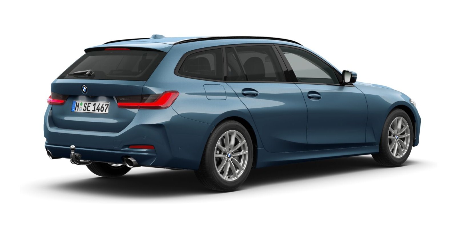 BMW BMW 3er in Blau von hinten BMW BMW 3er in Blau von hinten